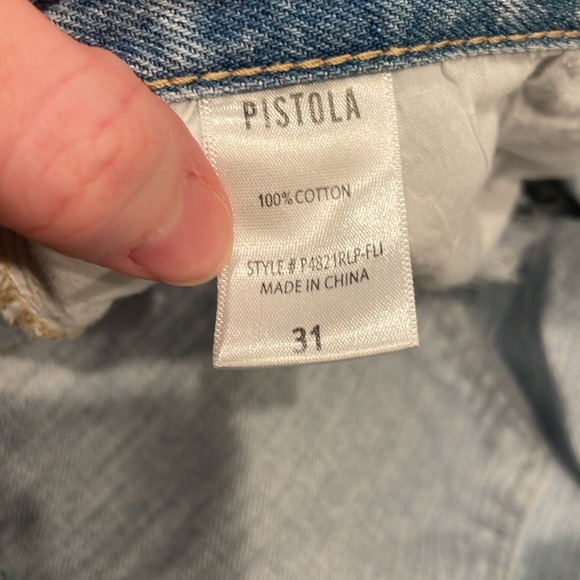 PERFECT CONDITION Pistola Gigi Mid Rise Denim Mini Shorts in Medium Blue size 31 - Picture 8 of 9